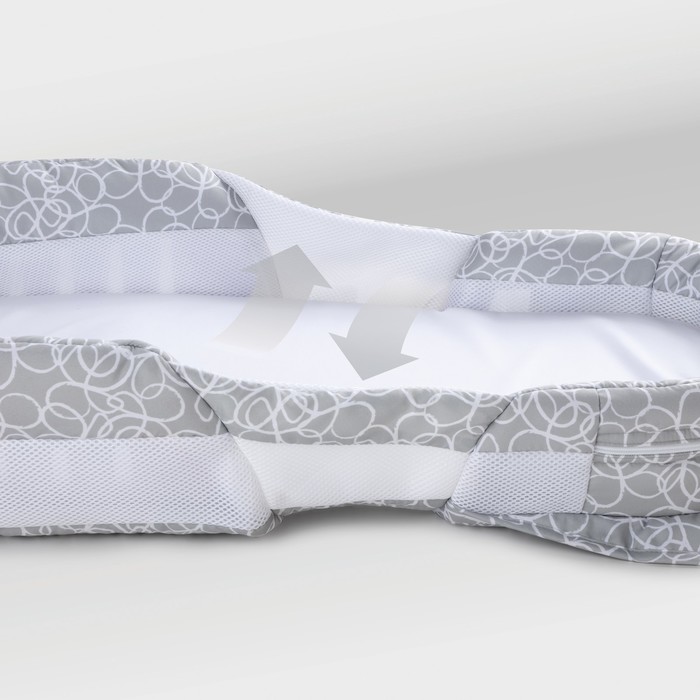 Складная кроватка Baby Delight BL серая с кружками