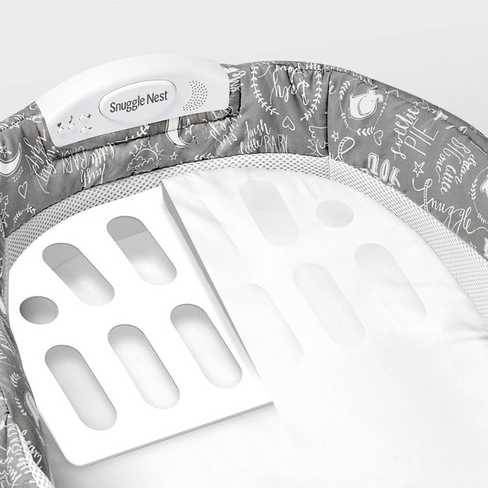 Складная кроватка Baby Delight ХL серая с надписями