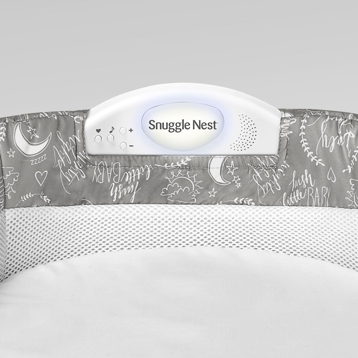 Складная кроватка Baby Delight ХL серая с надписями