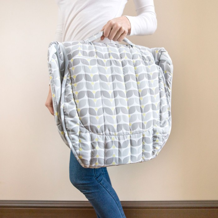 Складная кроватка Baby Delight ХL серые цветы