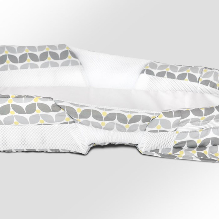 Складная кроватка Baby Delight ХL серые цветы