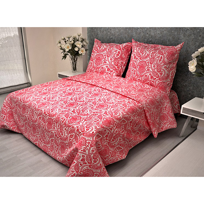 Постельное бельё 2 сп. La Marka Home рис.Огурцы Бордо 69(1) 175х210, 180х210, 70х70 2шт бязь 100г/м, хл100