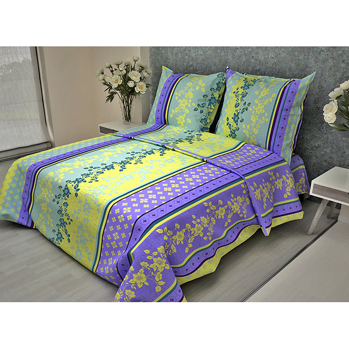 Постельное бельё 2 сп. La Marka Home рис.Орнамент сиреневый 175х210, 180х210, 70х70 2шт бязь 100г/м, хл100