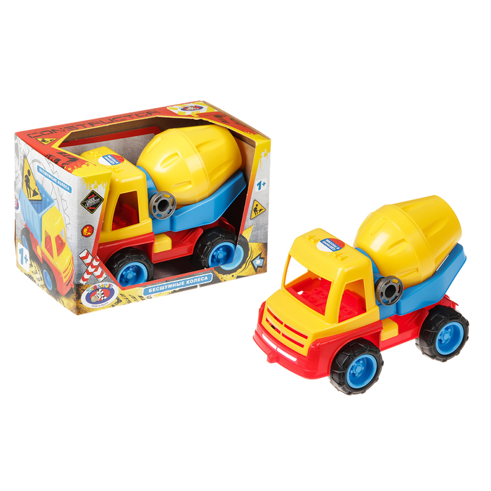 Машинка "Бетоновоз", на резиновых колесах, МИКС