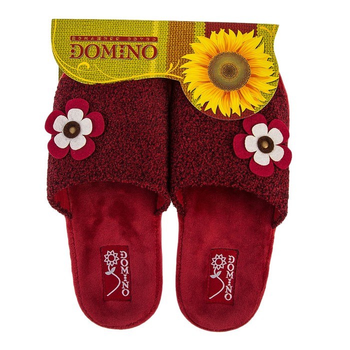 Тапочки женские Domino арт.DA-LA568, цвет бордовый, размер 39
