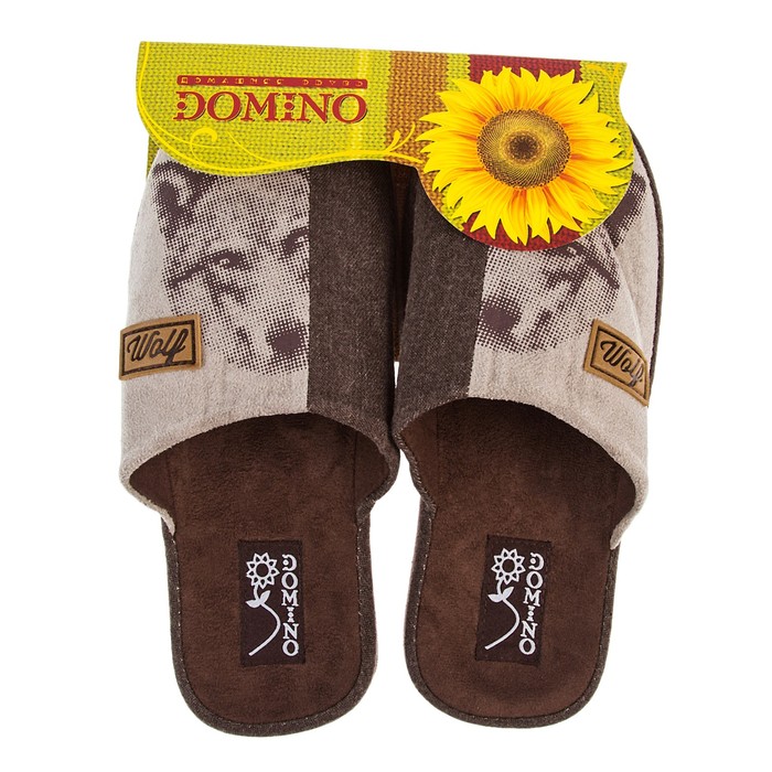 Тапочки подростковые Domino арт.DA-PM933, цвет коричневый, размер 40