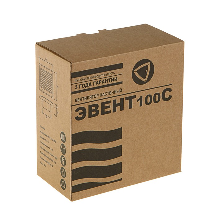 Вентилятор осевой EVENT 100CB, 157х157 мм, d=100 мм