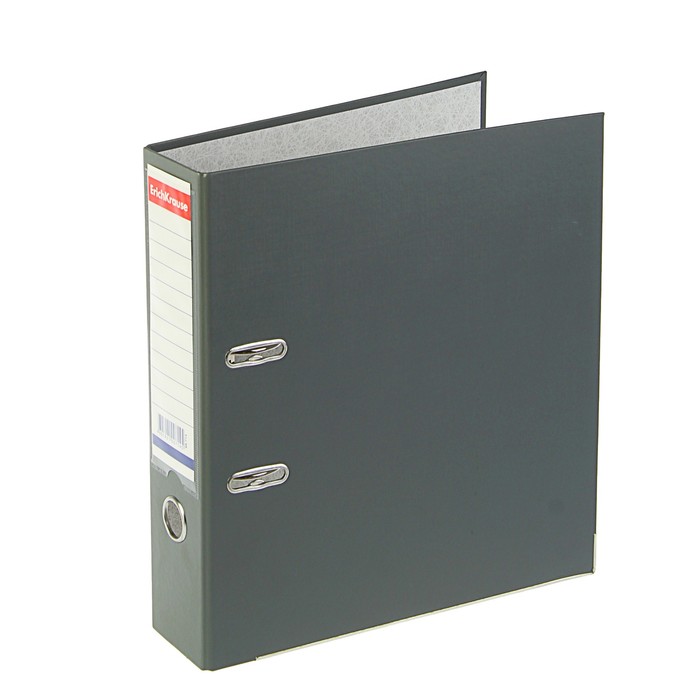 Папка-регистратор А4, 70мм "Бизнес", разборный, серый, пластиковый карман, металлический кант, картон 2мм, вместимость 450 листов