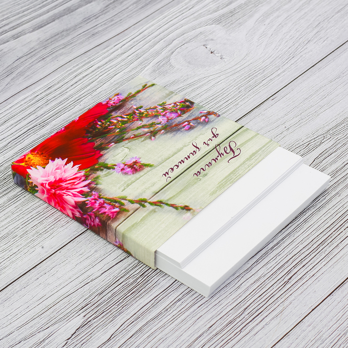 Футляр с бумажным блоком для записей "Цветы"