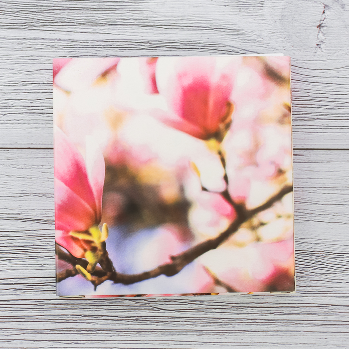 Футляр с бумажным блоком для записей "Розовые цветы"