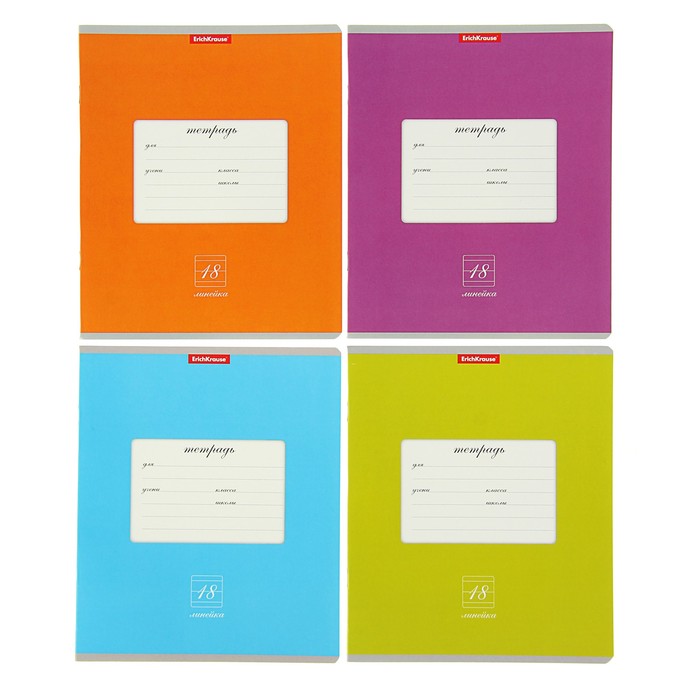 Тетрадь 18 листов линейка "Классика 1.1", картонная обложка, микс