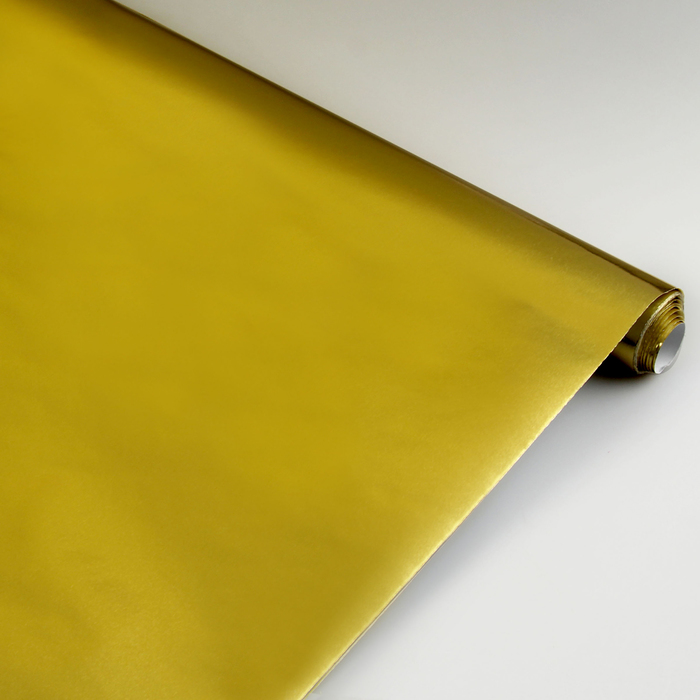 Бумага цветная Металлизированная, в рулоне 0.5 х 2.0 м, Sadipal, золотой