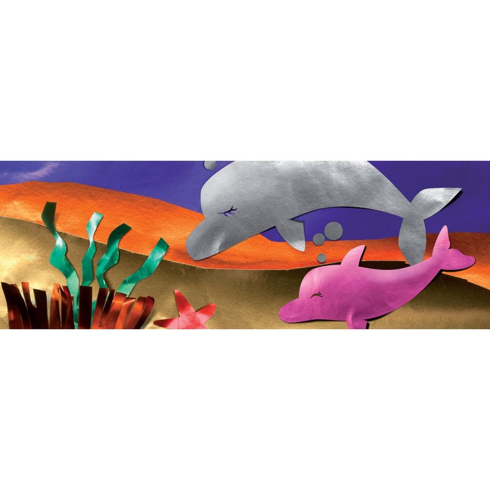 Бумага цветная Металлизированная в рулоне 500*2000 мм Sadipal красный 12744