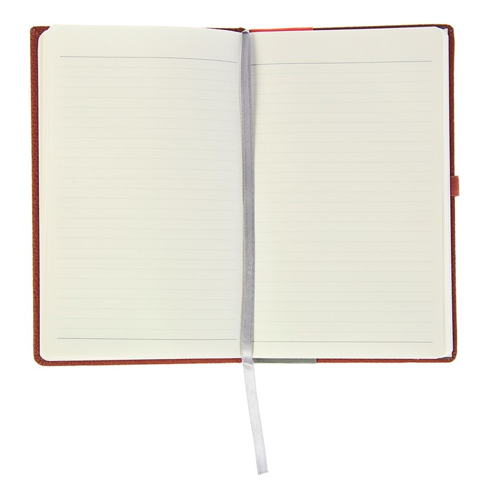 Записная книжка, твердая обложка, А5, 96 листов, линейка Erich Krause ARMONIA, на резинке, коричневая