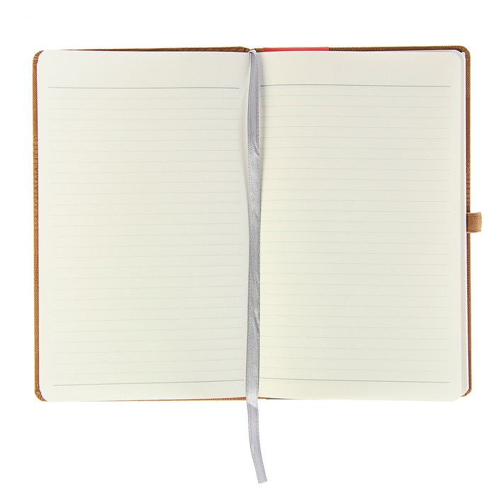 Записная книжка, твердая обложка, А5, 96 листов линейка Erich Krause BAZAR, на резинке, коричневая