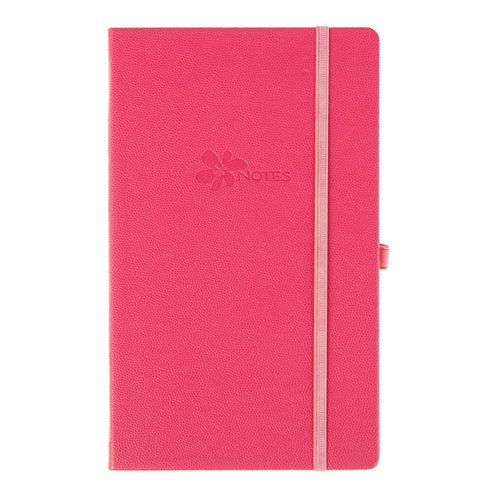 Записная книжка, твердая обложка, А5, 96 листов линейка Erich Krause FLOWER, на резинке, розовая