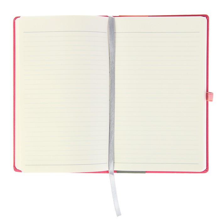 Записная книжка, твердая обложка, А5, 96 листов линейка Erich Krause FLOWER, на резинке, розовая