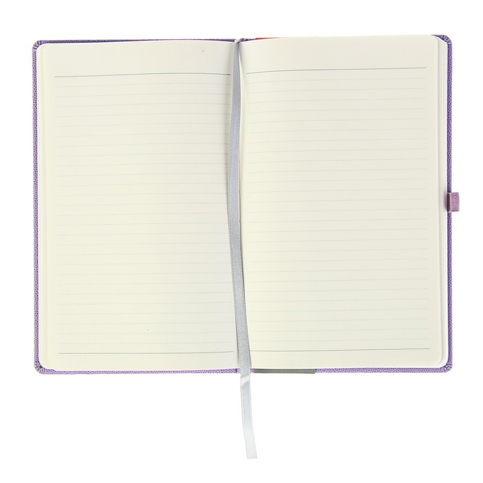 Записная книжка, твердая обложка, А5, 96 листов линейка Erich Krause FLOWER, на резинке, фиолетовая