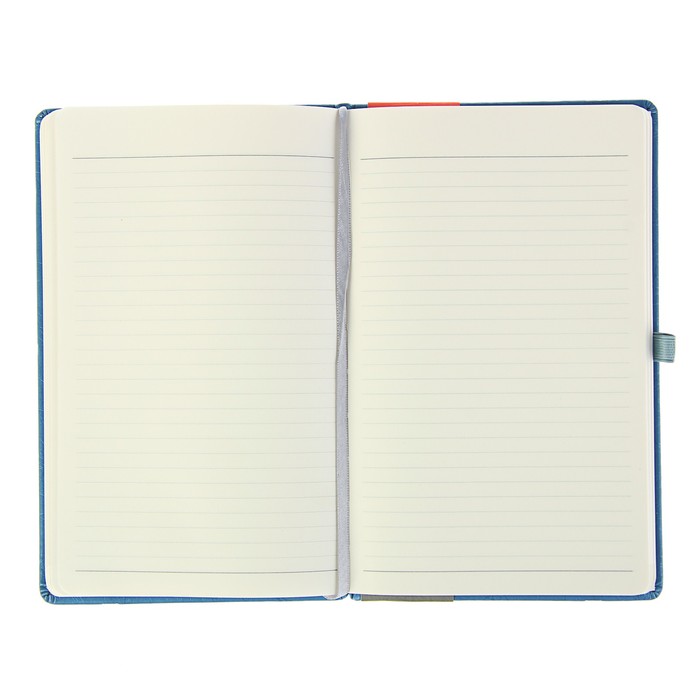 Записная книжка, твердая обложка, А5, 96 листов линейка Erich Krause SCRIBBLE, на резинке, синяя