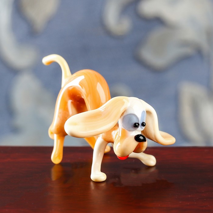 Сувенир из стекла миди "Собака Бим", микс, 6 х 5 х 4 см