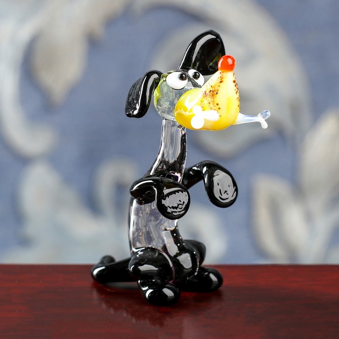 Сувенир из стекла средняя "Собака Умница", 5 х 3 х 7 см