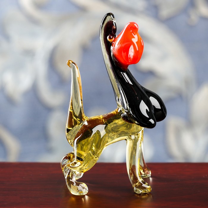 Сувенир из стекла средняя "Собака Дог", микс, 8 х 3 х 9 см