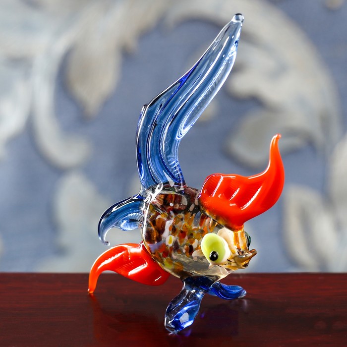 Сувенир из стекла миди "Рыбка", 7 х 2,5 х 7 см