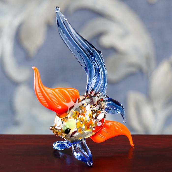 Сувенир из стекла миди "Рыбка", 7 х 2,5 х 7 см
