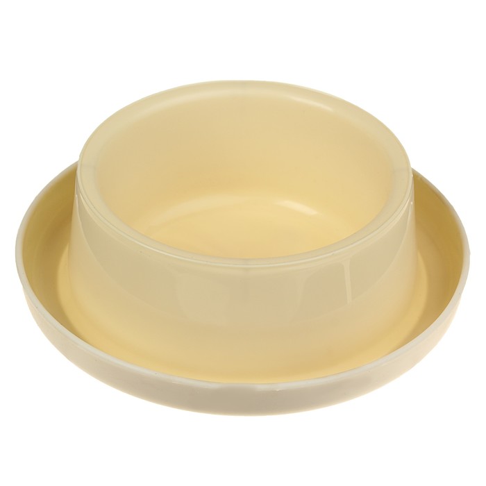 Миска универсальная, круглая на противоскользящей основе, 400 мл, бежевая