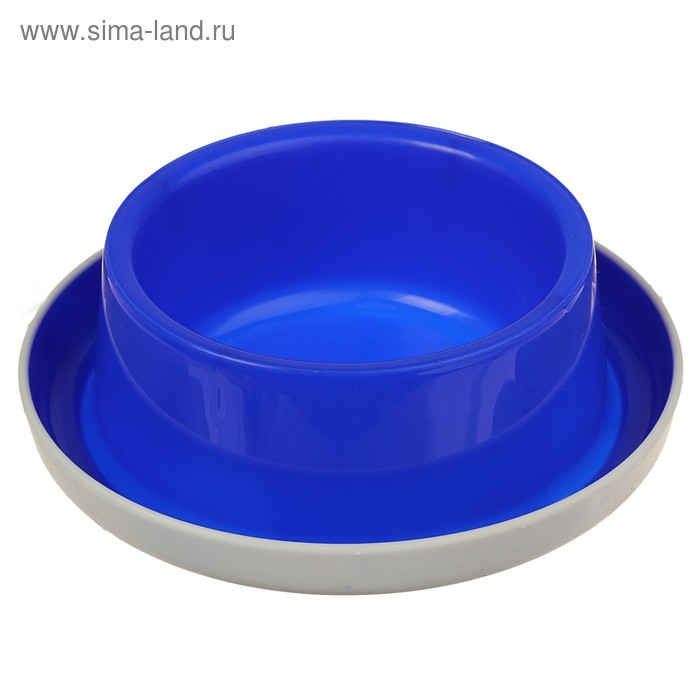 фото Миска универсальная, круглая на противоскользящей основе, 400 мл, синяя zoo plast