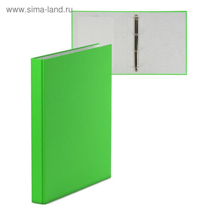 Папка на 4 кольцах А4, ErichKrause Neon, 35 мм, 1750 мкм, ламинированная, твердая обложка, зеленая