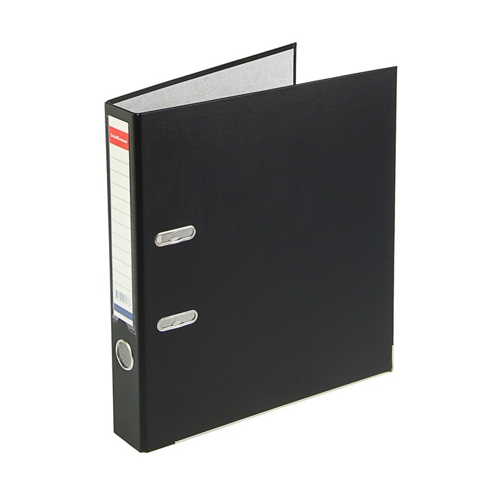 Папка-регистратор А4, 50мм "Бизнес", разборный, черный, пластиковый карман, металлический кант, картон 2мм, вместимость 350 листов
