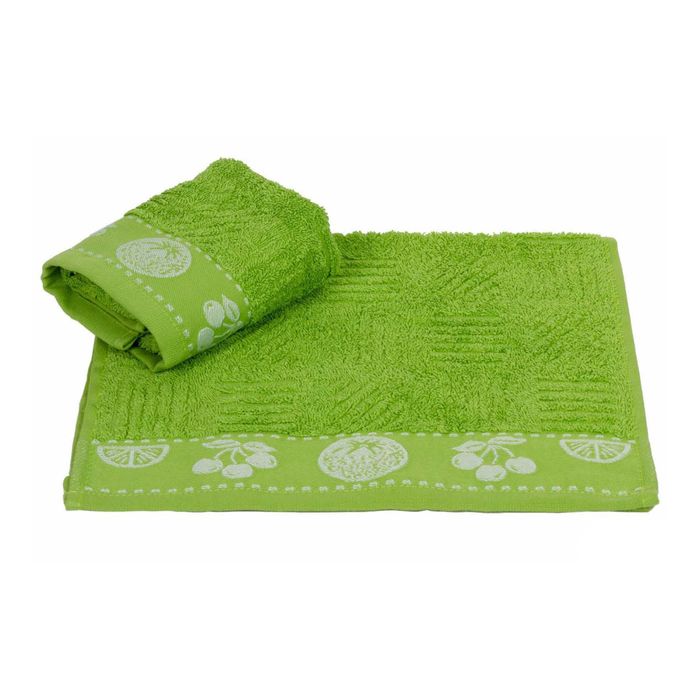 Махровое полотенце "MEYVE BAHCESI", размер 30x30 см, цвет фисташковый