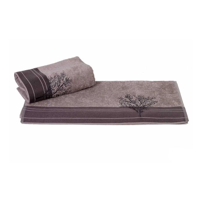 Махровое полотенце с вышивкой "INFINITY", размер 50х90 см, цвет серый
