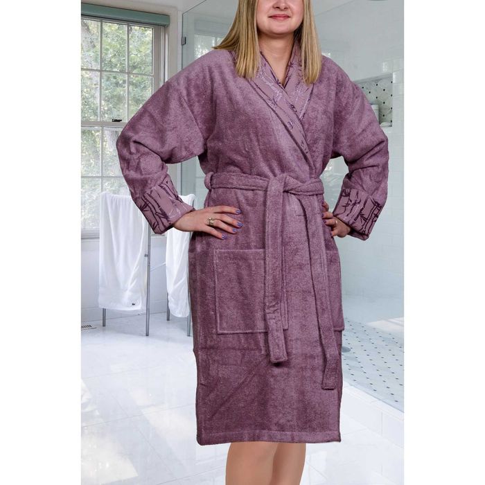 Махровый халат "ELIZA", размер S, цвет тёмно-фиолетовый