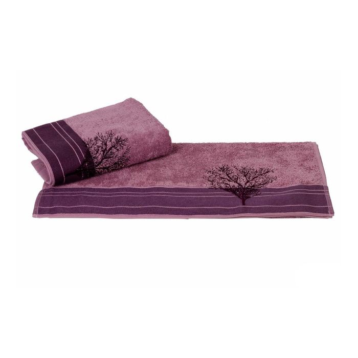 Махровое полотенце с вышивкой "INFINITY", размер 70х140 см, цвет фиолетовый