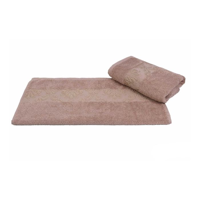 Махровое полотенце "RUZANNA", размер 100х150 см, цвет светло-коричневый