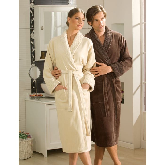 Махровый халат "ANGORA", размер M, бежевый