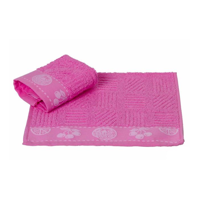Махровое полотенце "MEYVE BAHCESI", размер 30х50 см, цвет розовый