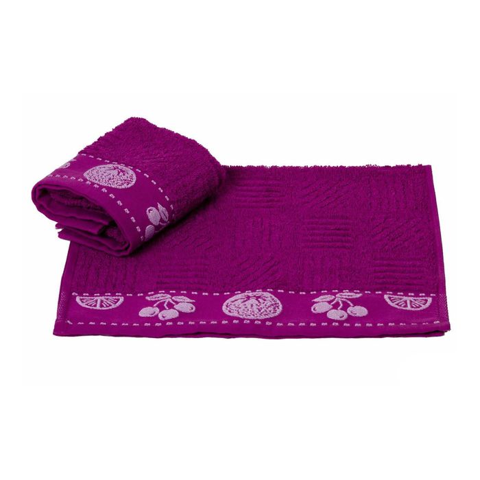 Махровое полотенце "MEYVE BAHCESI", размер 30х50 см, цвет фиолетовый