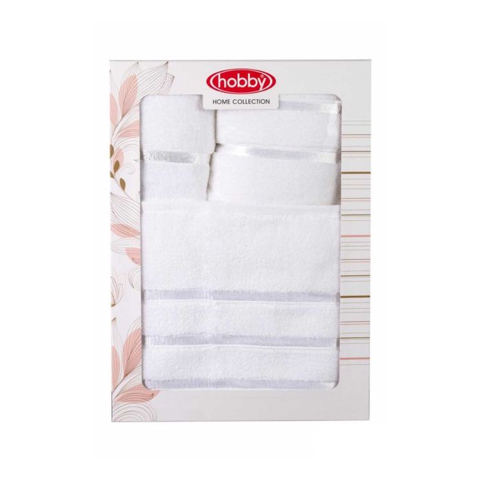 Махровые полотенца в коробке "DOLCE", размер 30x50,50x90,70x140 см, цвет белый