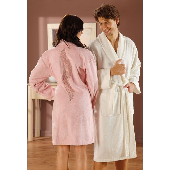 Махровый халат "ESTIVA", размер L, цвет пудра