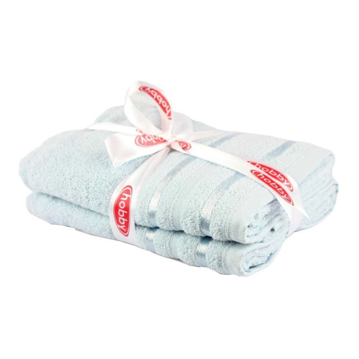 Махровое полотенце "NISA", размер 100х150 см, цвет голубой