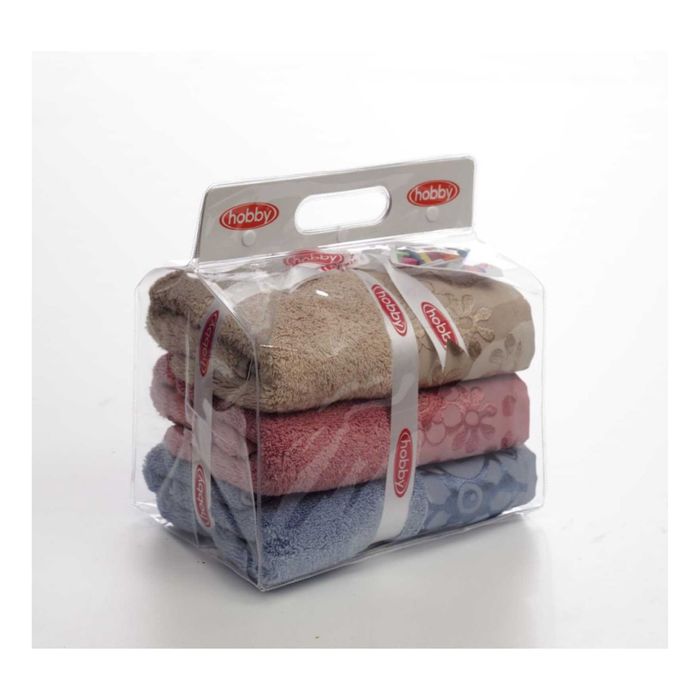 Махровые полотенца в сумке "DORA", размер 50х90 см (3 шт.)