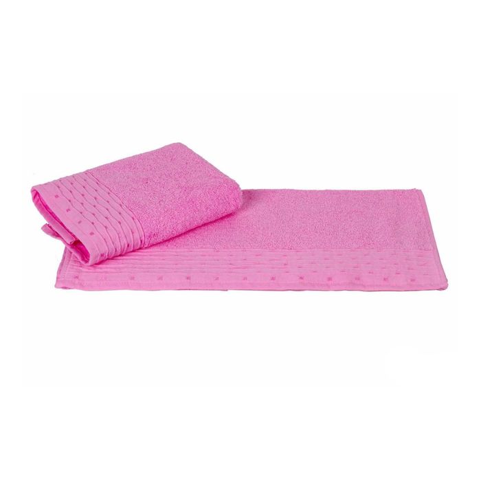 Махровое полотенце "GOFRE", размер 50х90 см, цвет розовый
