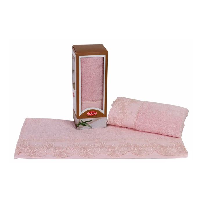 Махровое полотенце в коробке  "ALMEDA", размер 50х90 см, цвет пудра