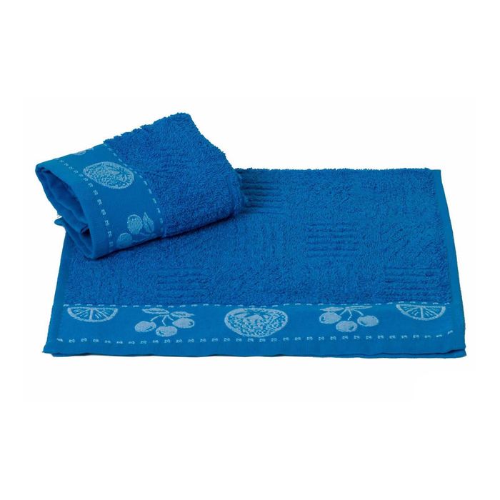 Махровое полотенце "MEYVE BAHCESI", размер 30x30 см, цвет бирюзовый