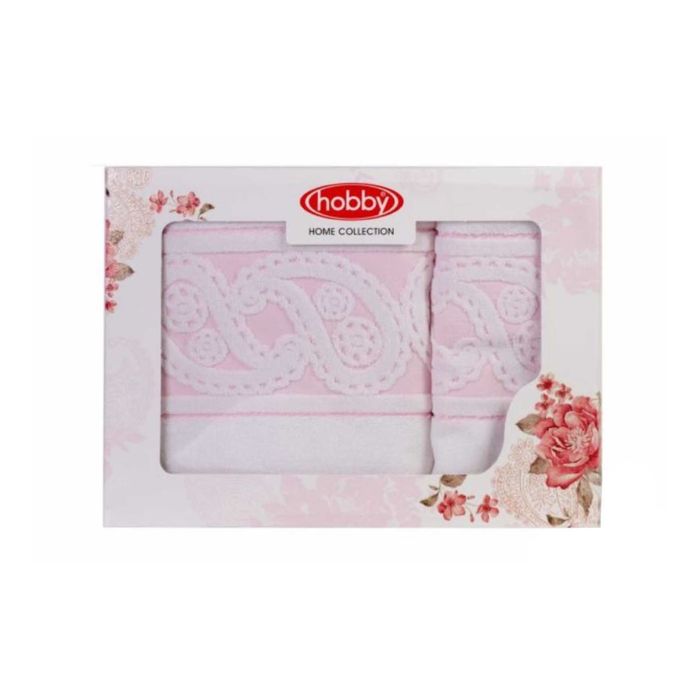 Махровые полотенца в коробке "HURREM", размер 50х90, 70х140 см, цвет белый