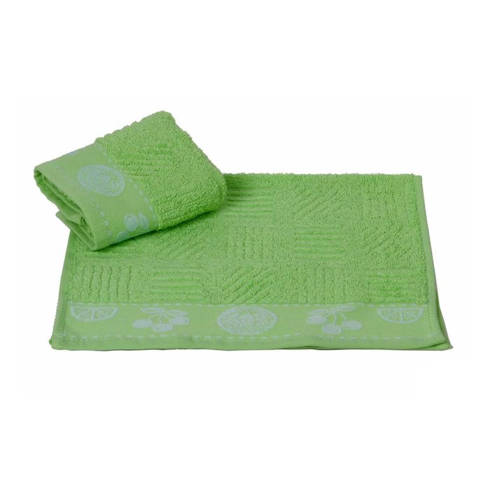 Махровое полотенце "MEYVE BAHCESI", размер 30x30 см, цвет зелёный