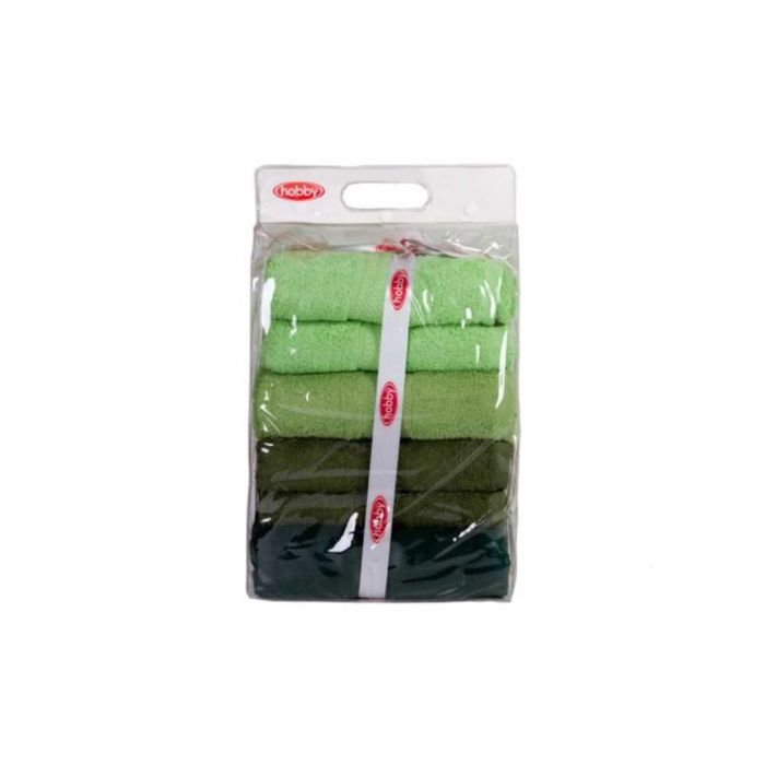 Махровые полотенца в упаковке "RAINBOW", размер 70х140 см (4 шт.), цвет зелёный